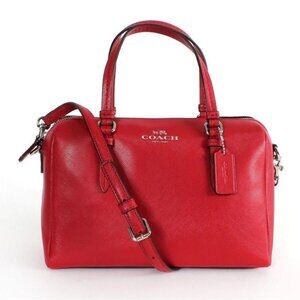 Coach Mini Bennett Red Leather Crossbody Handbag Purse